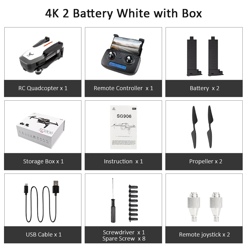 White 4K 2B ZLRC Beast SG906 gps 5G wifi FPV с 4K Ультра четкой камерой бесщеточный селфи складной вертолет RC Дрон Квадрокоптер RTF - Цвет: White 4K 2B