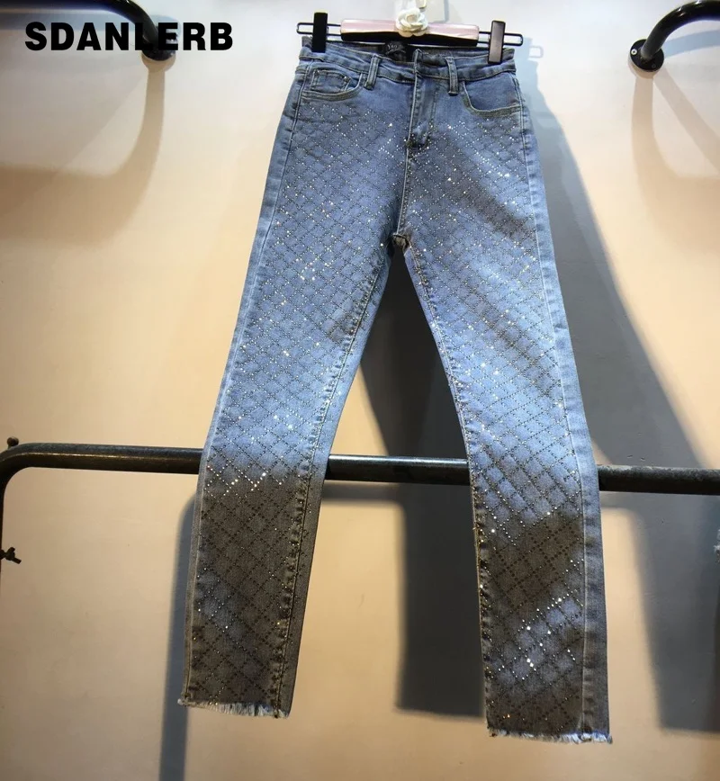 Черные женские джинсы 2019 Весенняя мода новинка модные эластичные облегающие с