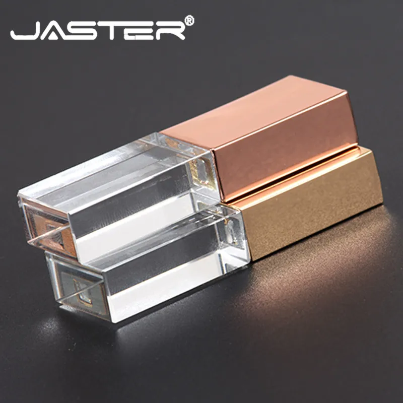 JASTER Crystal usb 2,0 логотип на заказ 4 ГБ 8 ГБ 16GGB 32 Гб 64 Гб usb флеш-накопитель прозрачное стекло