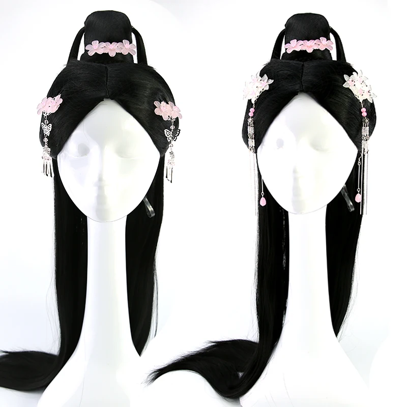 

Black long fairy hair product han dynasty women cosplay accessories halloween party photography supplies TV play princess wear