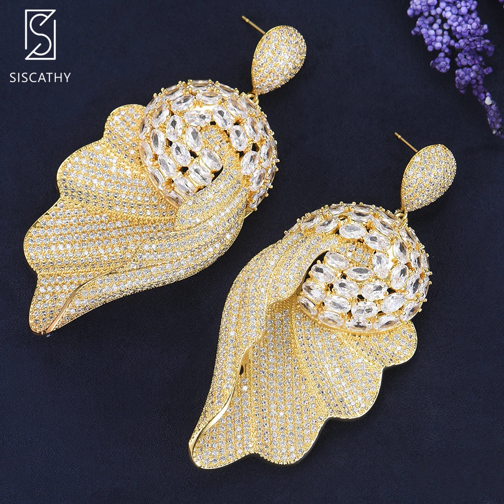 SISCATHY элегантные женские серьги капли Роскошные Большие массивные модные