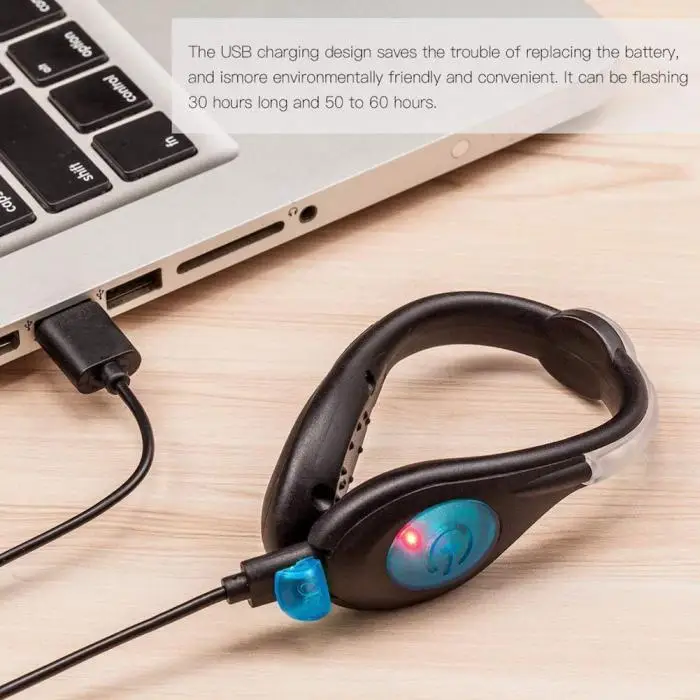 Новые спортивные кроссовки безопасности USB led обувь клип светящиеся светоотражающие не скользящие зажимы