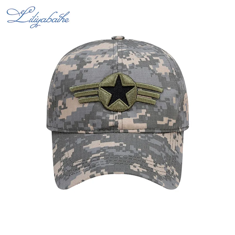 Модная кепка LILIYABAIHE хлопковая камуфляжная бейсболка с snapback и логотипом вышивкой |