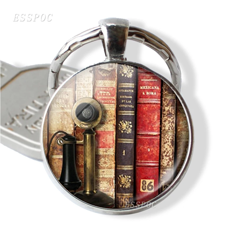 Книги и библиотеки брелок "так много книг, так мало времени" цитаты стеклянный подвесной брелок для женщин модные украшения подарок для друга