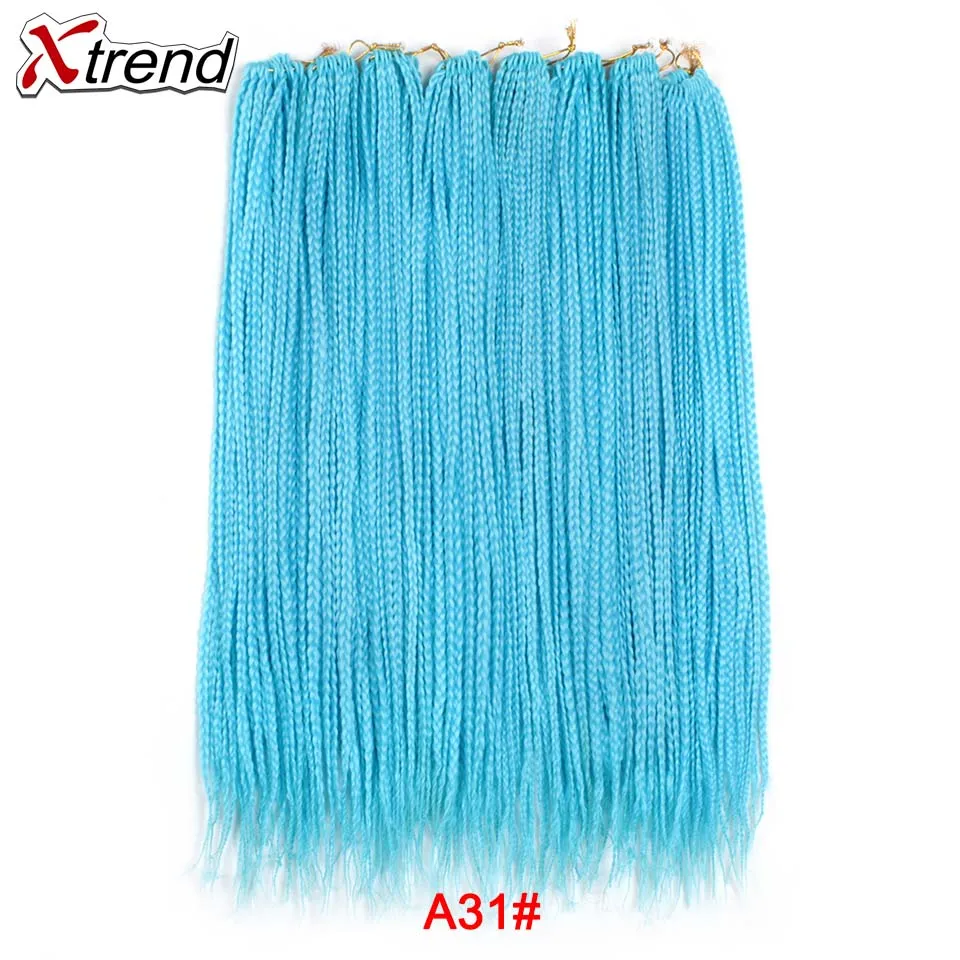 Xtrend, ломбер, косички для наращивания, синтетические, на крючках, косички для волос, 24 дюйма, 22 пряди в упаковке, чистый фиолетовый, розовый, голубой цвет - Цвет: T1B/30