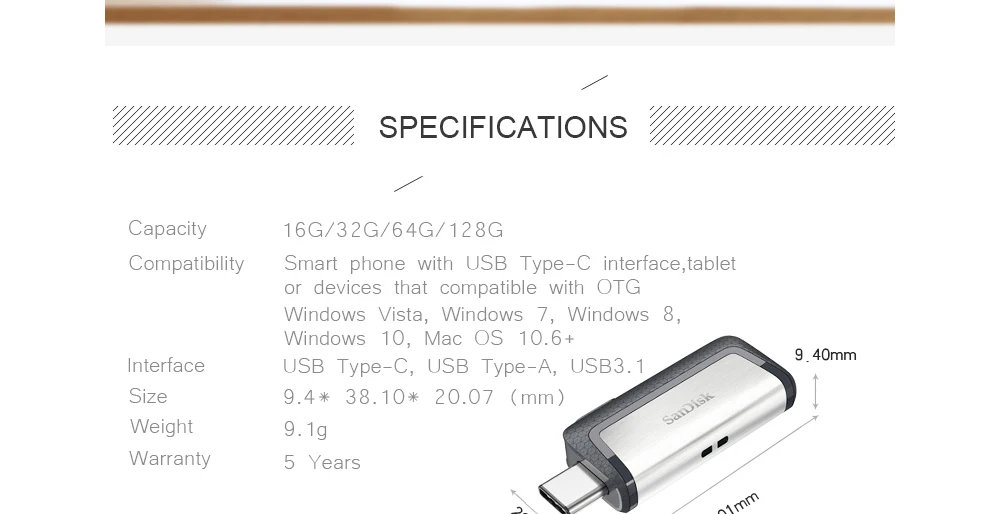 Флеш-накопитель sandisk OTG USB SDDDC2 32 Гб 64 Гб 128 ГБ 150MBS type-C USB3.1 двойной OTG флеш-накопитель USB флеш-накопители