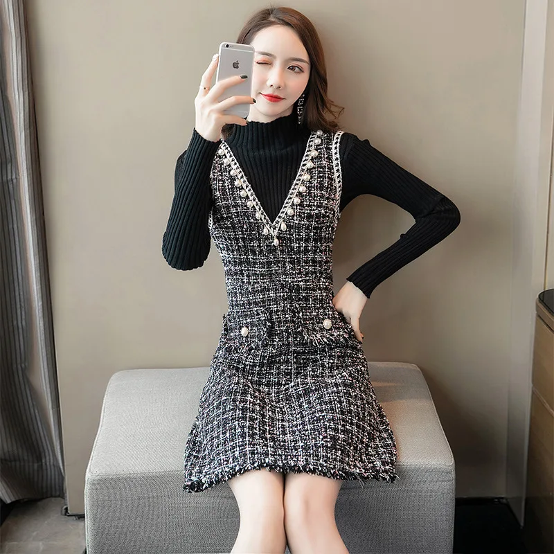 Женское трикотажное платье-жилет однотонное облегающее Повседневное платье