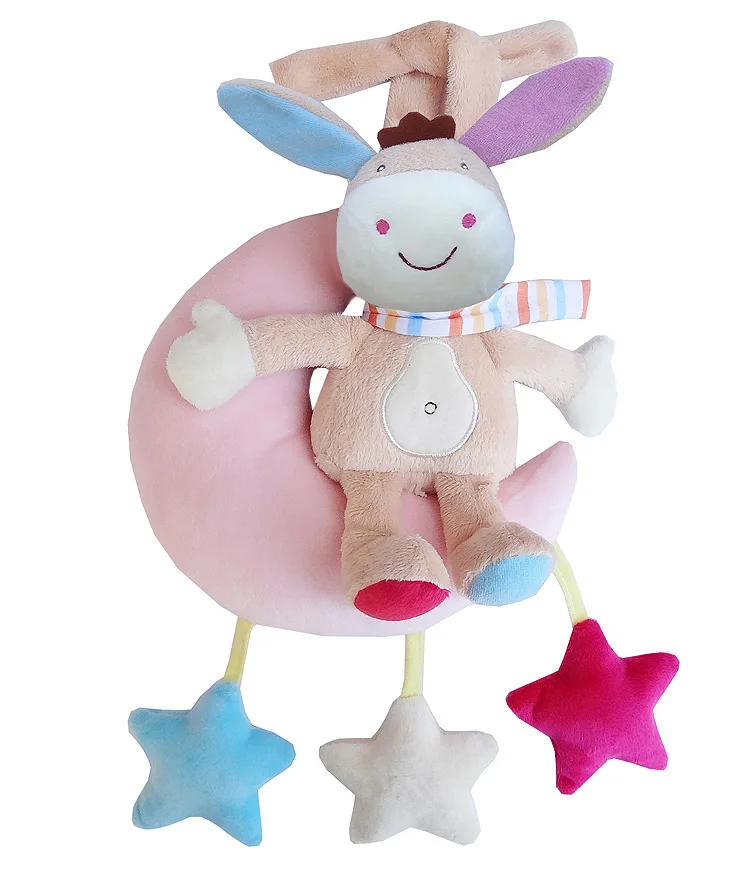 Baby Kids Plush Toys Fun Cartoon Animals Cloth Pull Bell Music Clockwork Bed Hanging Gift | Игрушки и хобби