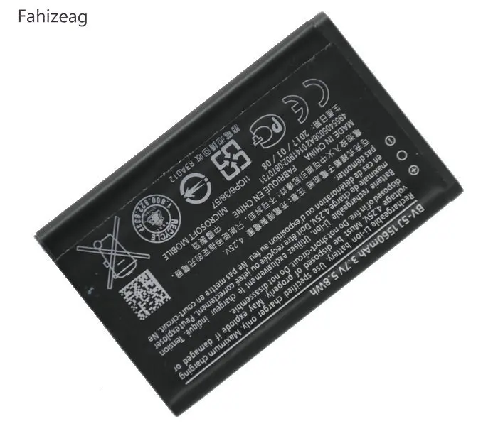 Fahizeag 2x1560 mAh BV 5J/BV 5J/BV5J Замена батареи для Microsoft Nokia Lumia 435 Lumia435 532 RM1069 1071|Аккумуляторы