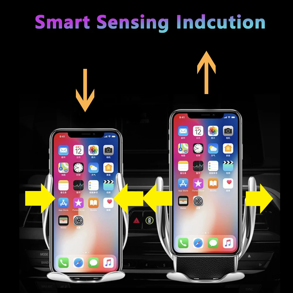 Автоматическое Qi USB автомобильное беспроводное зарядное устройство для IPhone X XS XR