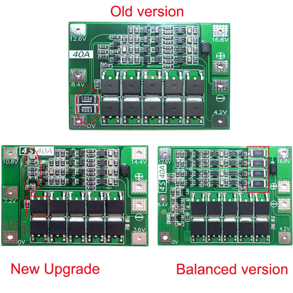 Защитная плата для батареи LiFePO4 BMS/литий-железа высокая мощность 40 А 12 8 в 14 4 В 18650 с