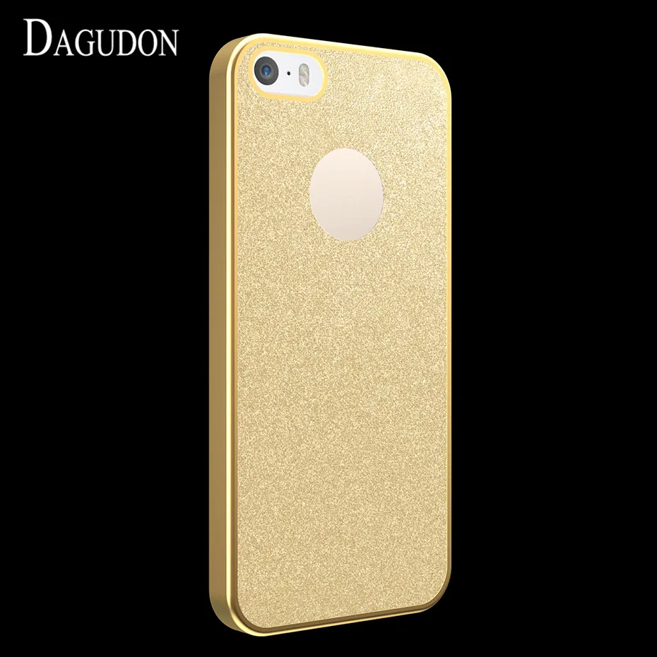 DAGUDON Luxury Bling Glitter Case For Apple iphone 5S Soft Silicone Cover iPhone 5 Transparent Plating |