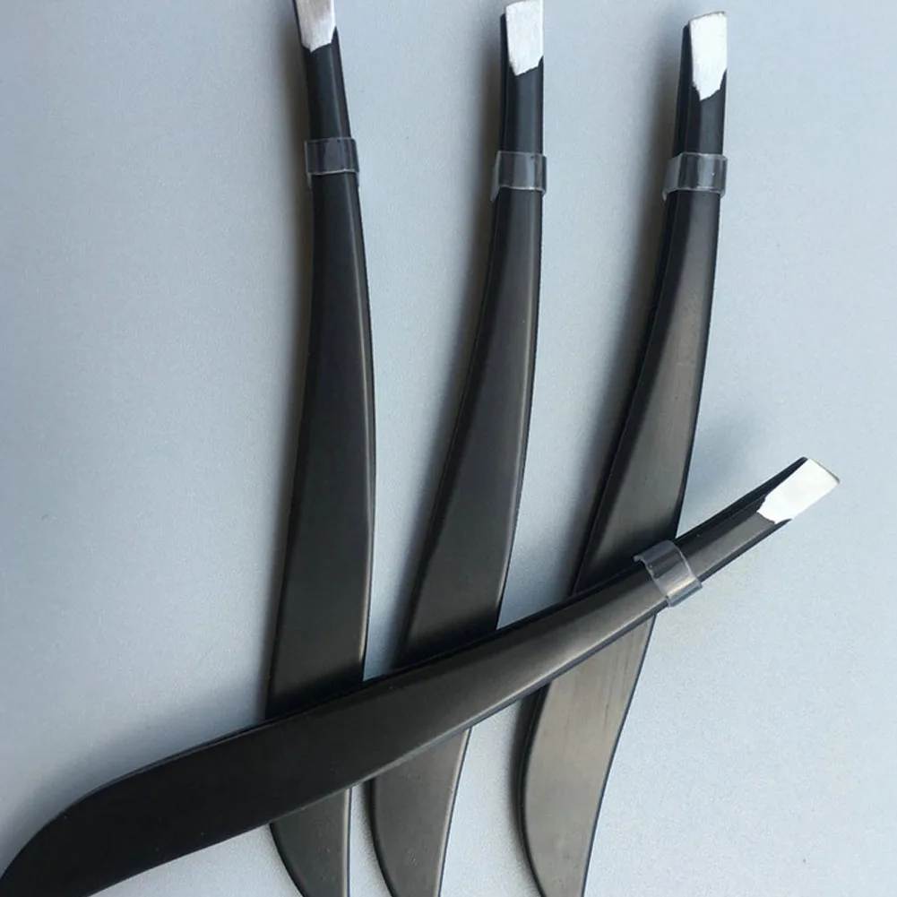 Professional нержавеющая сталь пинцет наклонный наконечник точность щипцы для бровей