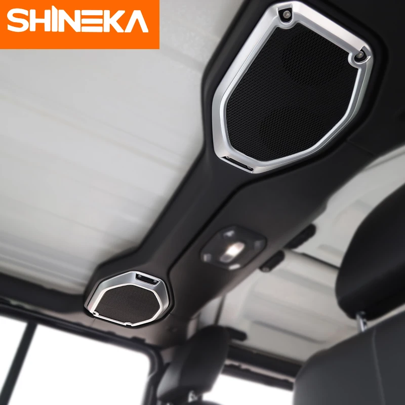 SHINEKA интерьерные молдинги для Jeep Wrangler jl крыша динамик decleration кольцо автомобильная Наклейка ABS для Jeep Wrangler jl