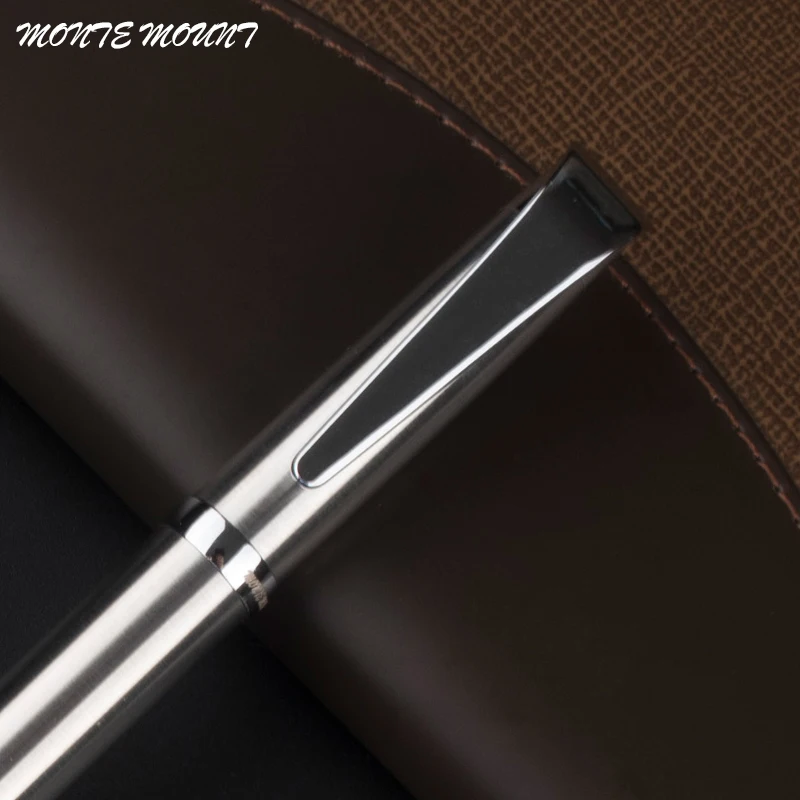 stainless steel Luxury Silver Rollerball Pen Smooth Metal Ballpoint for Student School Supplies Free Shipping | Канцтовары для
