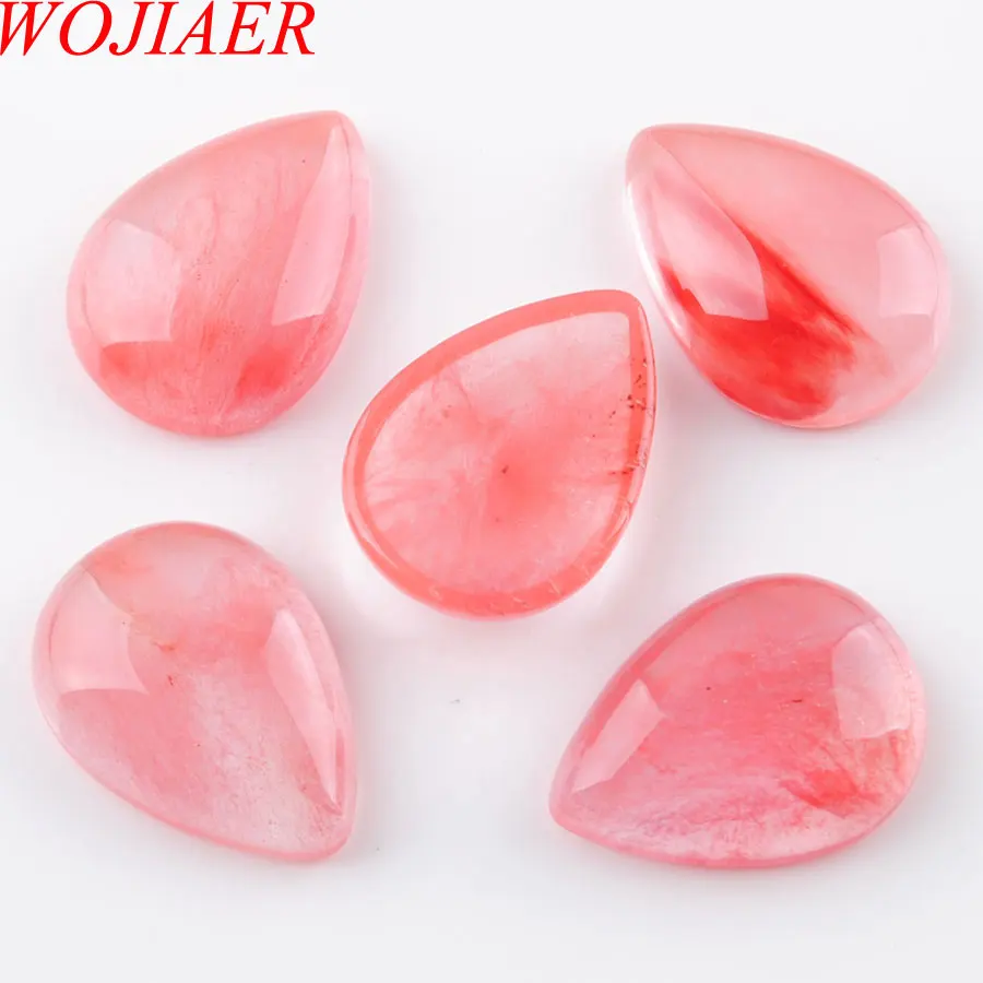Quartz PU3229 WOJIAER натуральный драгоценный Камень Каплевидный кабошон кабина без отверстия 18x25x7 мм ювелирных изделий 5 шт. PBU324 - Цвет: Quartz PU3229