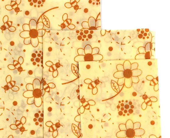 Flower-Bee-pattern Многоразовые пчелиный воск тканевые ручки еда свежий мешок крышка эластичная крышка джунгли вечерние пчелиный воск обертывание пластиковая обертка - Цвет: Flower-Bee-pattern
