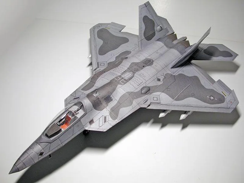 1:33 Американский F-22 Raptor Истребитель Бумага модель самолета ручной DIY самолет