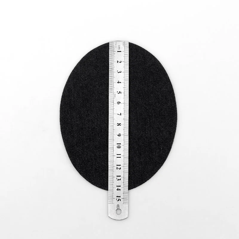 

2PCS 3 Color Jeans Patch Oval Iron On Patches Repair Elbow Knee Denim Patches For Clothes Stickers Clothing Accessories