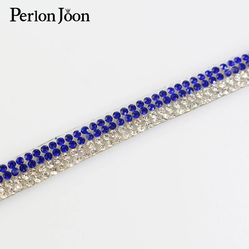 1 ярд красные синие белые двухцветные Стразы с горячей фиксацией лента кристаллы