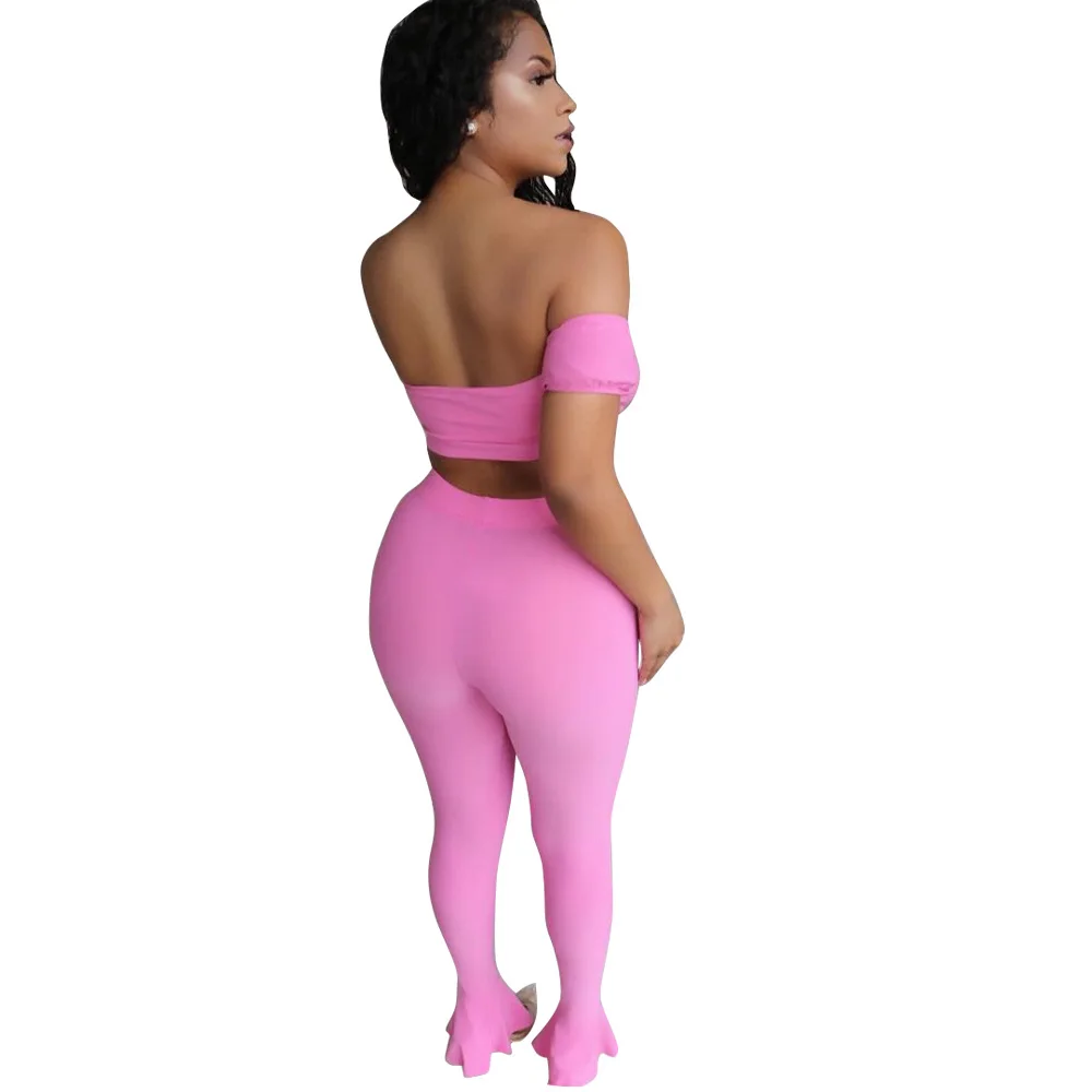 Женский костюм из 2 предметов с пряжкой и завязками открытыми плечами в полоску