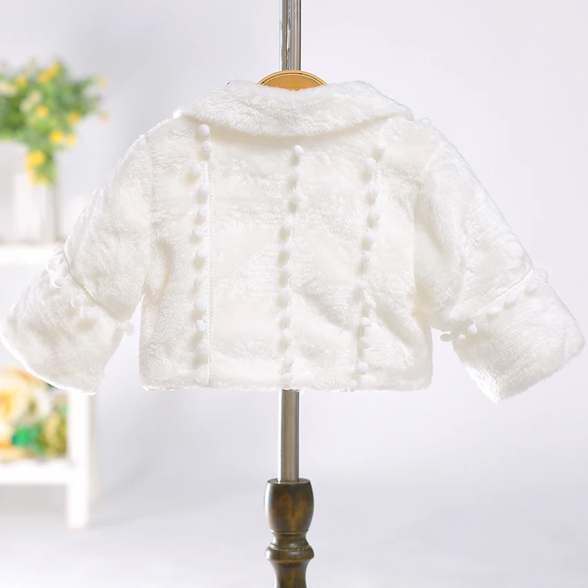 Теплое зимнее милое детское болеро из искусственного меха для девочек на свадьбу