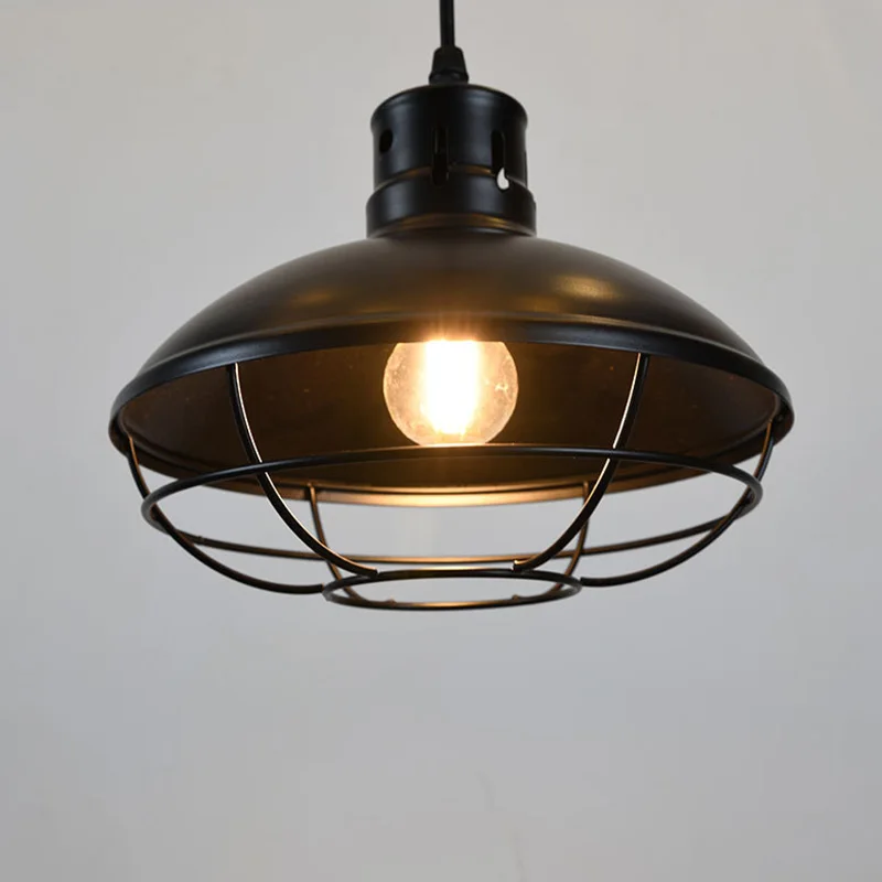 Винтажный подвесной светильник в виде железной клетки люстра стиле индастриал