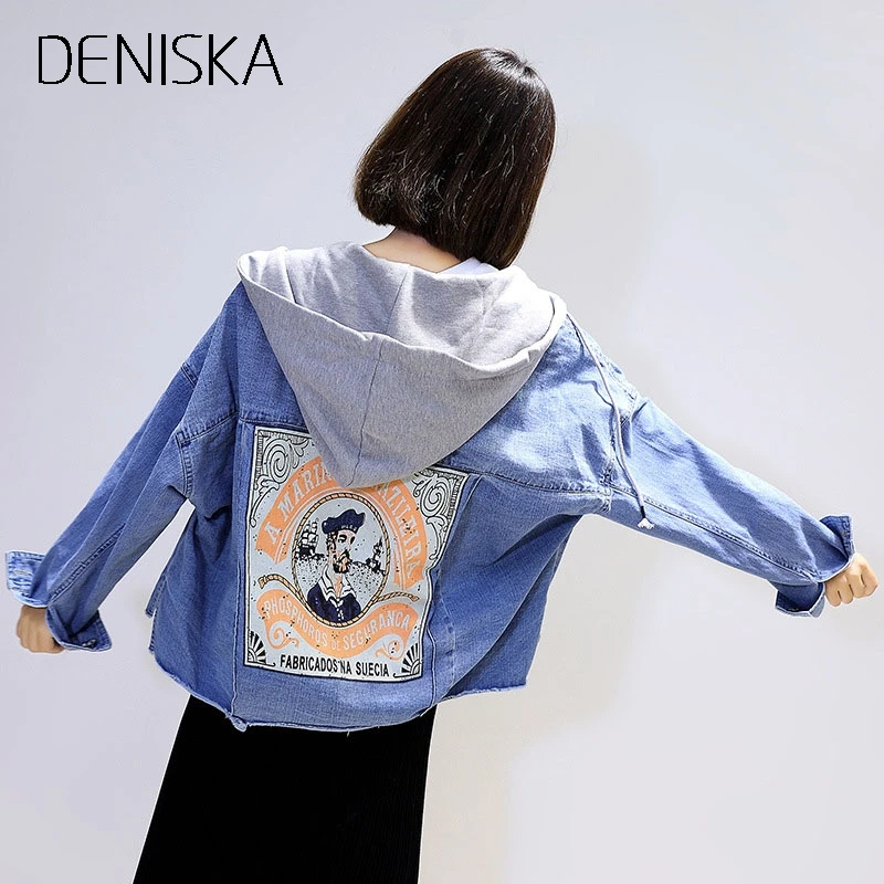 DENISKA Новая Мода Весна Осень Женщины Джинсовый Жакет Девочки Повседневная Тонкий