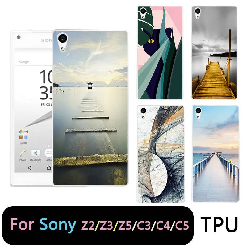 Qmswei ТПУ прозрачный мягкий чехол для телефона sony Z3 Z2 Z5 Z4 мост кошачий звездного