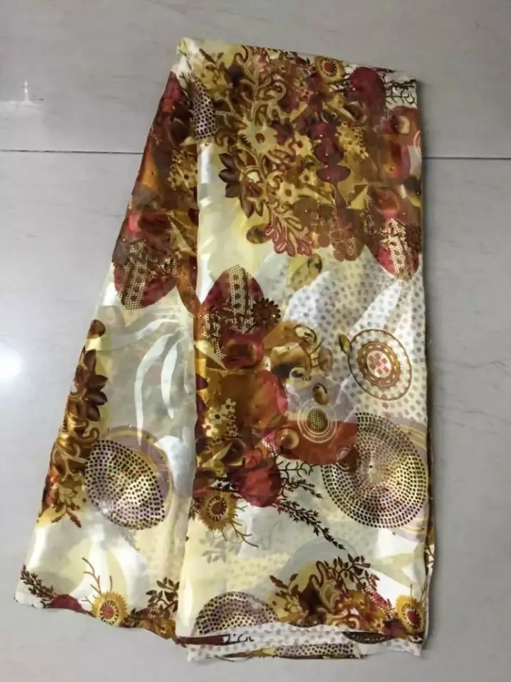 5 лет/шт модный розовый Эластичный Печатный узор Шелковый шифон африканская