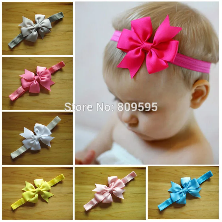 Оптовая продажа 20 шт./лот однотонная повязка на голову эластичная складная