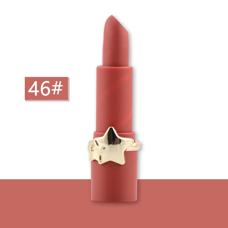 46 Miss Rose, губная помада телесного цвета, 3,5 г, водостойкая, стойкая, 12 популярных цветов, розовая, персиковая, тыквенная, матовая губная помада MS177 - Цвет: 46