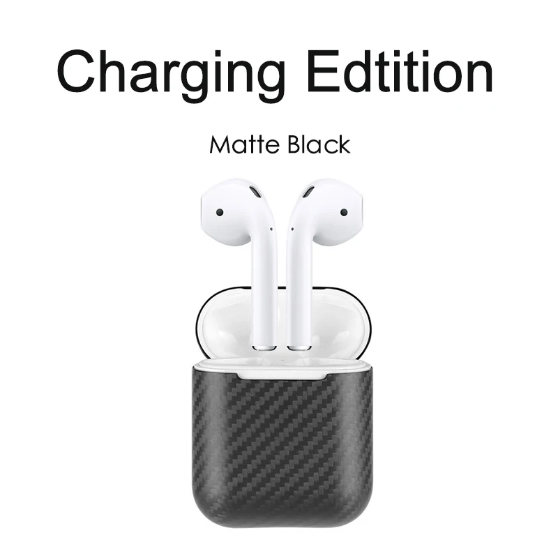 Ультра тонкий чехол из настоящего углеродного волокна для Apple Air Pods, зарядный беспроводной Чехол, Защитная крышка для AirPods 2, чехол для наушников s Shell - Цвет: Air Pods 1