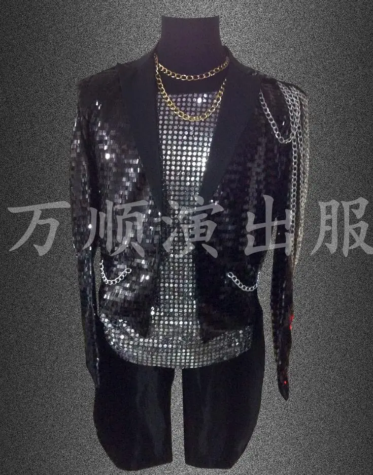 

2018 XXS-6XL! Big yards Men's sequins show tuxedos in a nightclub bar, men's DS, and the magician tuxedo. [Creation]
