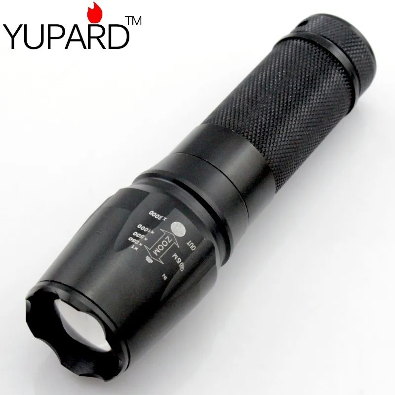YUPARD 5 режим алюминиевый с зумом фокус XM L T6 светодиодный фонарик фонарь 1x18650 или 3xaaa