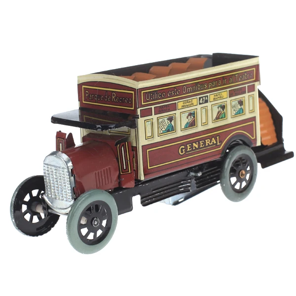 

New Arrivals Tin Wind-up Double-decker General Omnibus Collectibles Tin Toy Classic Creative Gift for Kids Children Adults Toy