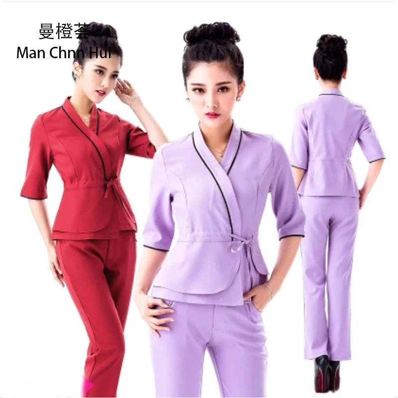 Фиолетовый одежда для SPA косметичка рабочая tooling техник сауна ванны ванночка ног