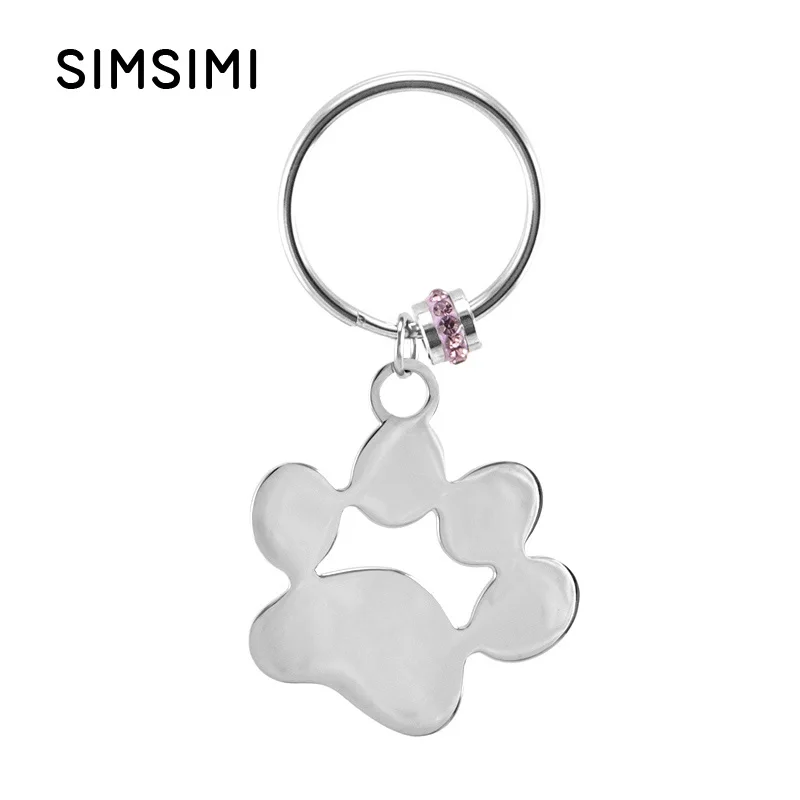 Simsim камень по дню рождения собачья лапа щенок брелок из нержавеющей стали