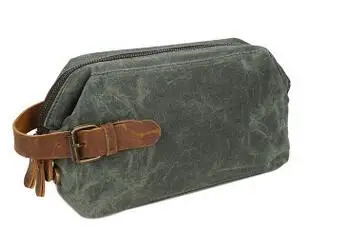 Мужская Холщовая Сумка для мытья винтажный клатч с масляным воском первая