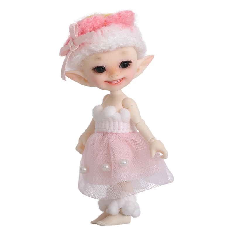 Бесплатная доставка кукла Realpuki ФЛ Popo BJD 1/13 розовая улыбка игрушки Elves | Игрушки и