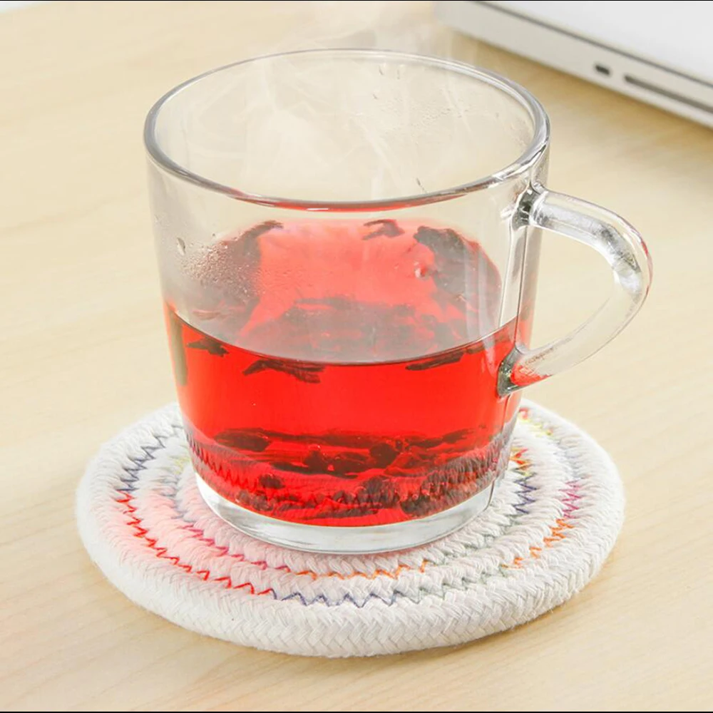 Простой хлопковый матрас круглая плетеная подставка коврики для стола простые