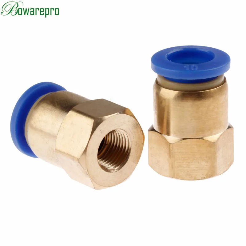 Bowarepro пневматические Женские Прямые соединители 1/8 ''1/4'' 3/8 ''1/2'' внутренняя резьба прямой втулка для соединения воздушной трубы - Цвет: PCF10-01