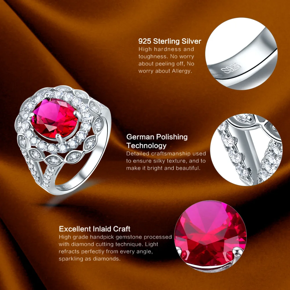 Jrose кольца для помолвки свадьбы годовщины 3.1CT 100% Стерлинговое Серебро 925 пробы
