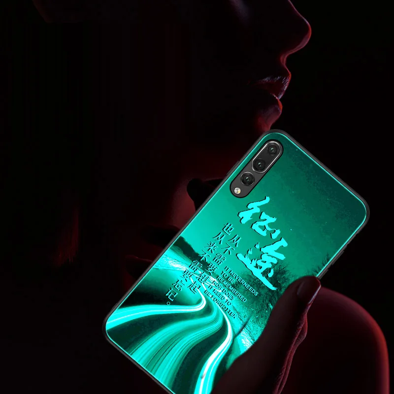 Светящийся чехол из закаленного стекла для huawei p20 p30 lite pro plus p 20 30 p20pro p30pro p20lite 2019 3d