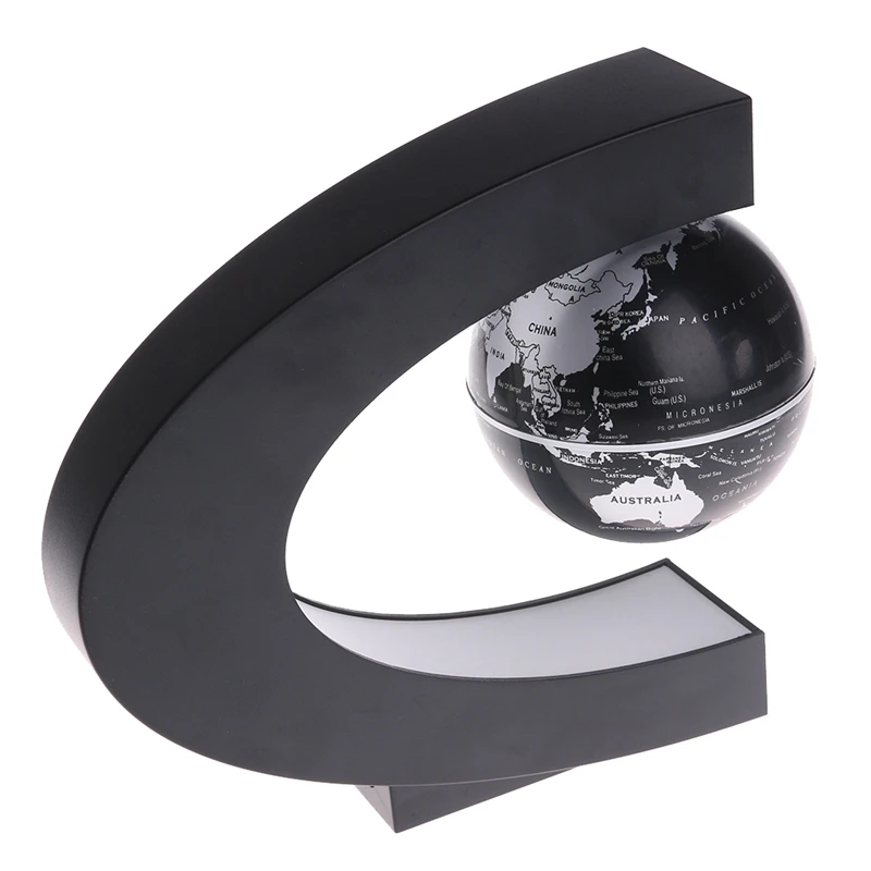 C Форма магнитной левитации Плавающий глобус Карта мира со светодиодной