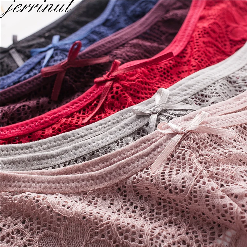 3 шт. женские кружевные прозрачные трусики из хлопка