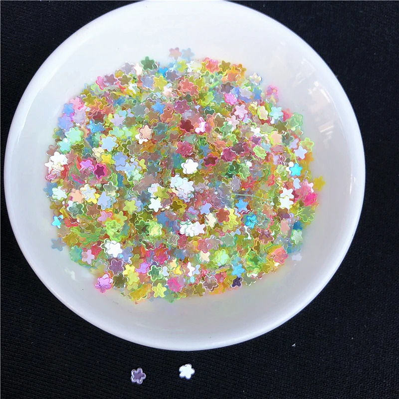 

5000Pcs/Pack Mixed Colors 3mm Plum Flower Shape Loose Sequins DIY nail Craft Jewelry Making, Wedding Decoration confetti