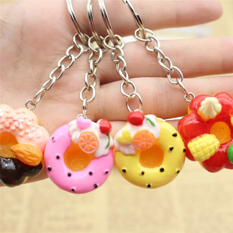 1 шт. сумки брелок милая имитация еды полимерная для торта пончик-брелок женщин