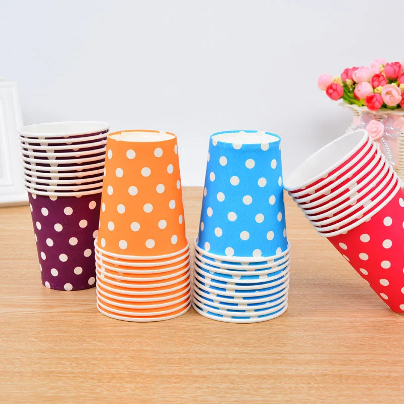 10 шт./лот бумажный стаканчик конфетного цвета в горошек детские принадлежности