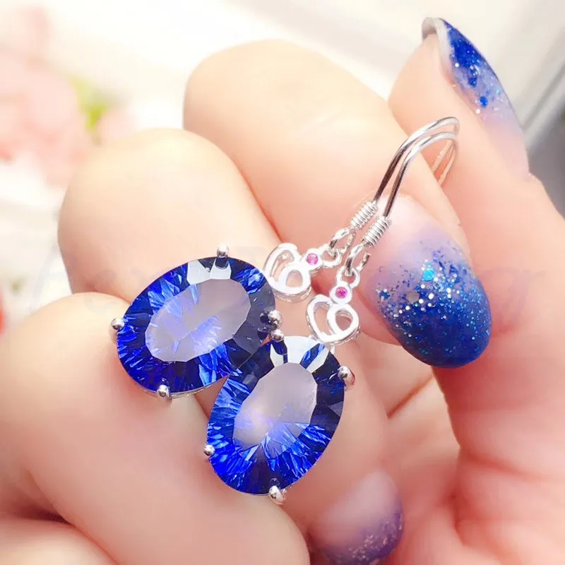 Серьги-капли с натуральным цитрином или топазом 6.5ct* 2 шт драгоценный камень Серебро 925 пробы хорошее ювелирное изделие T18112102